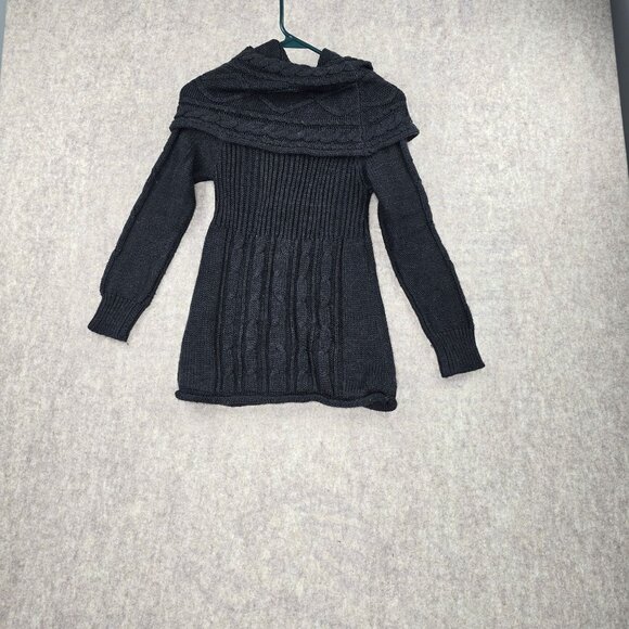Heart N Crush Womens Black Cable Knit Tunic Sweater Size Small 100% Acrylic - Picture 2 of 6